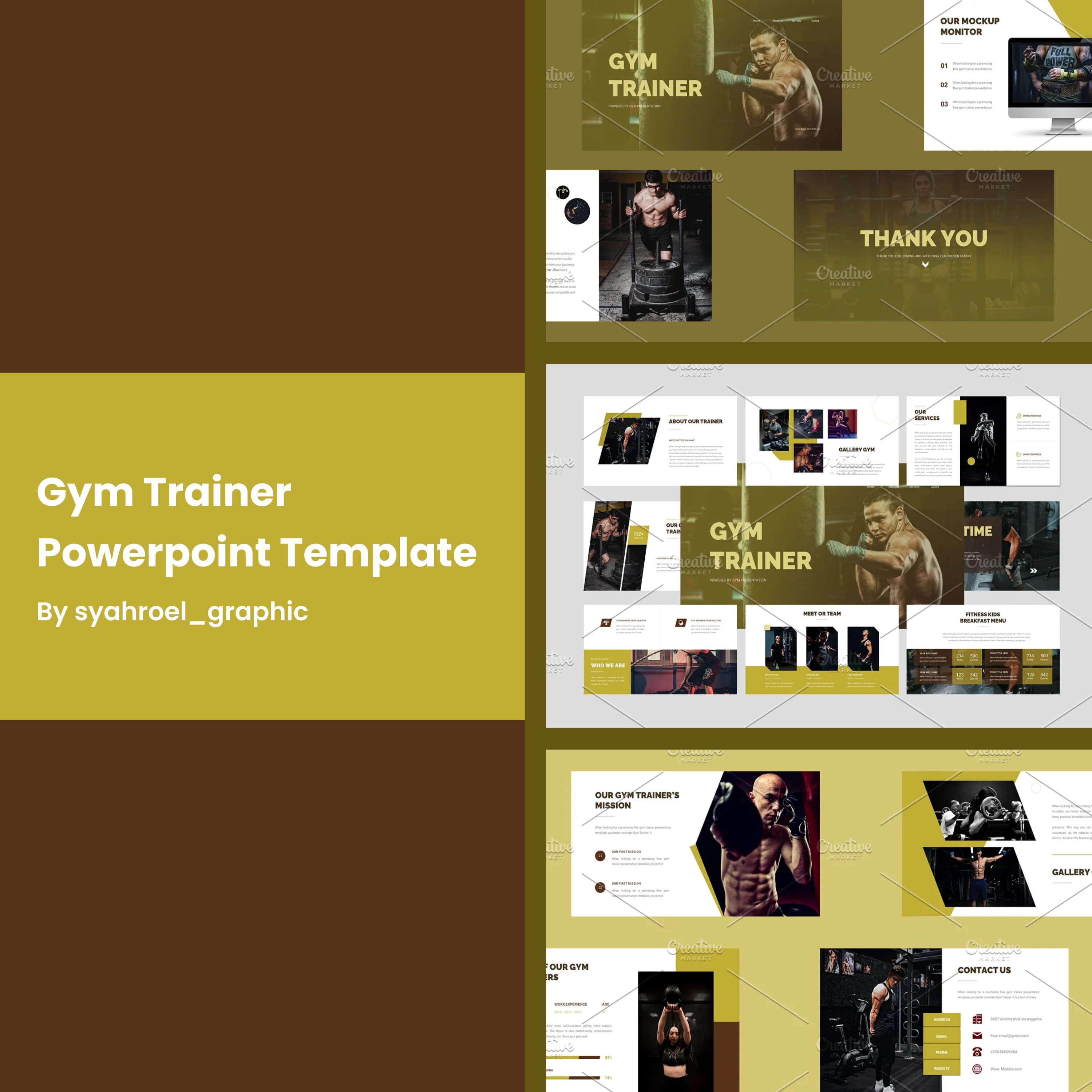 Gym Trainer Powerpoint Template.