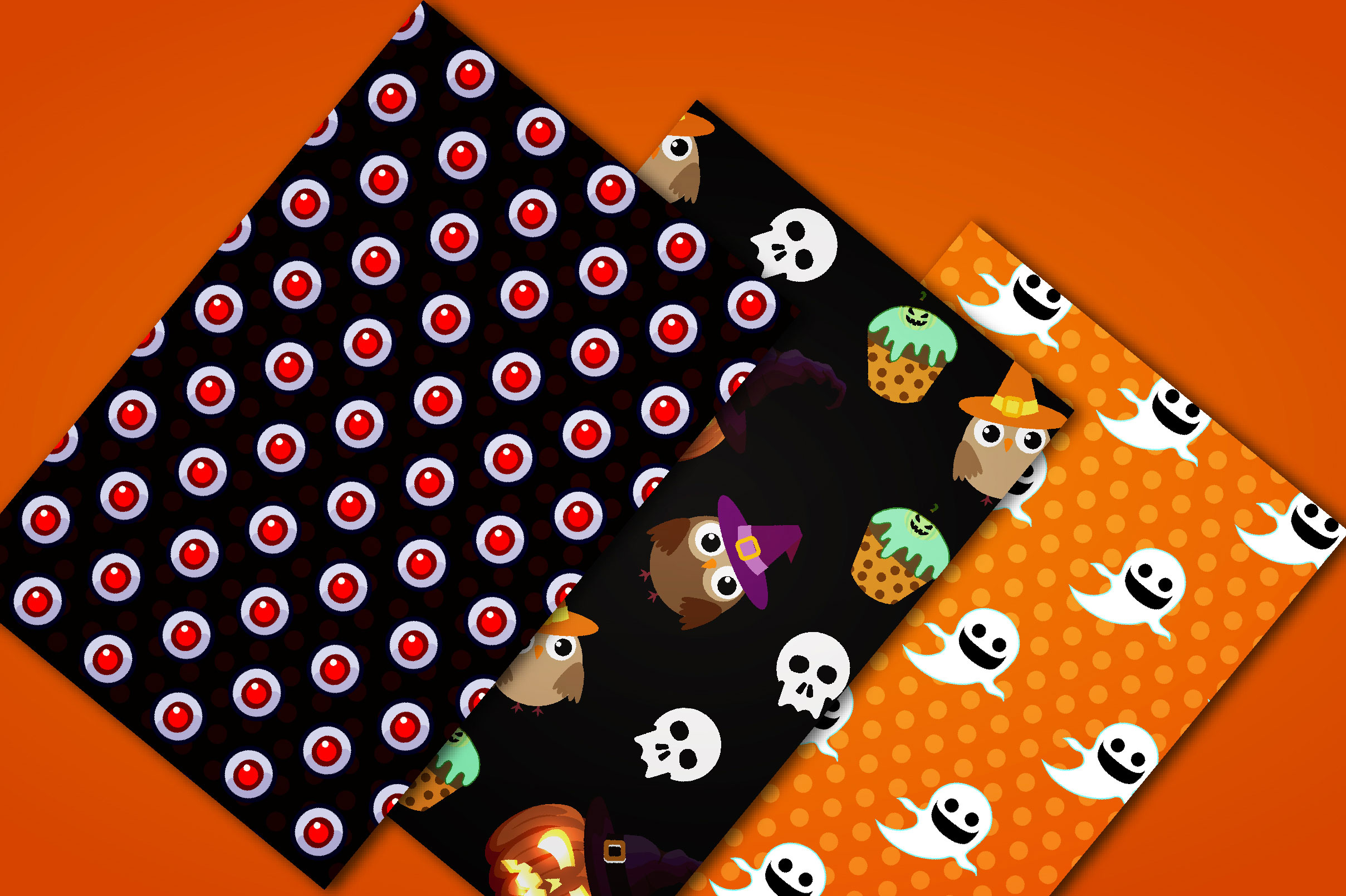 Halloween Patterns Digital Paper Set