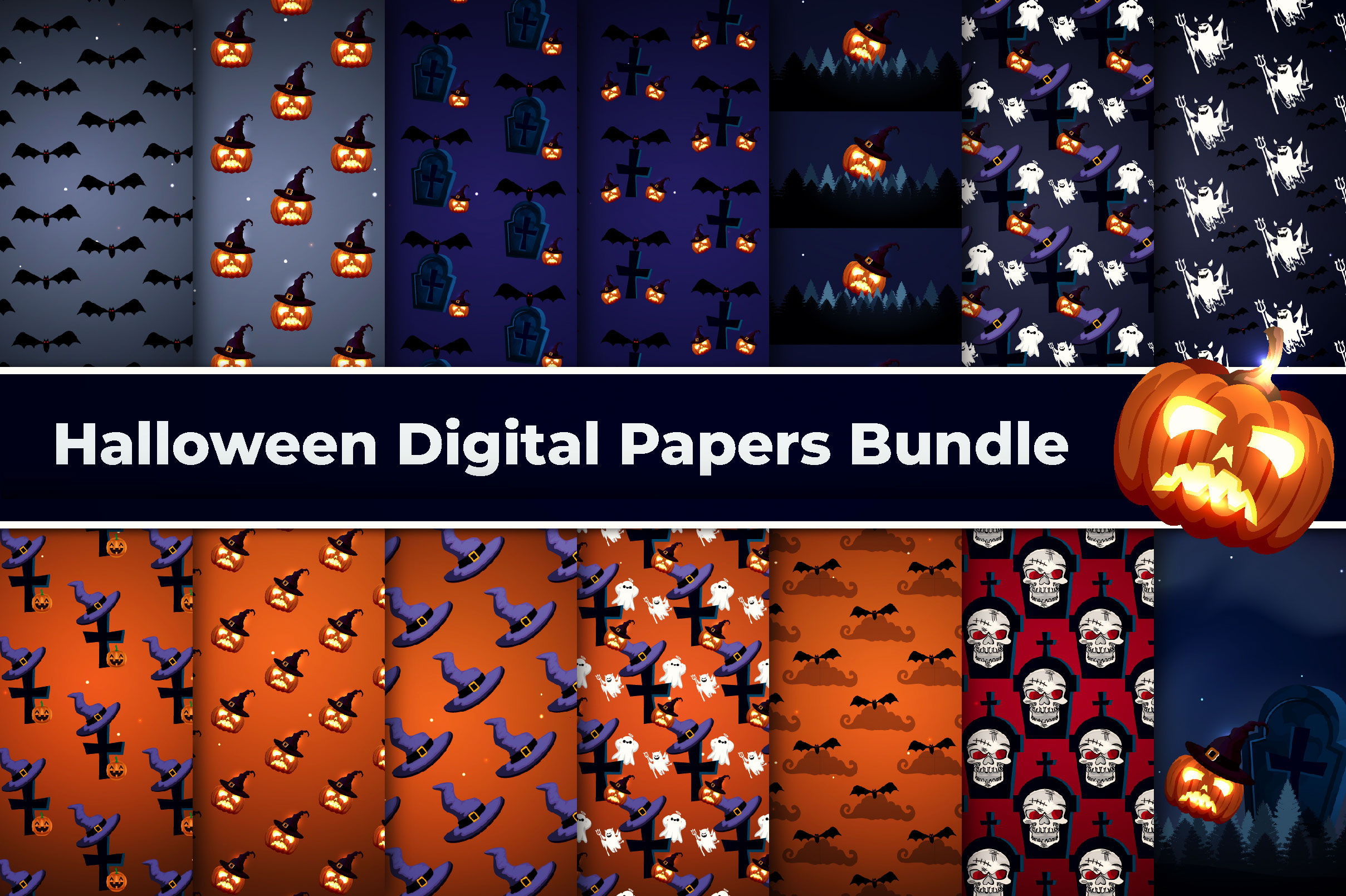 halloween digital paper bundle 1