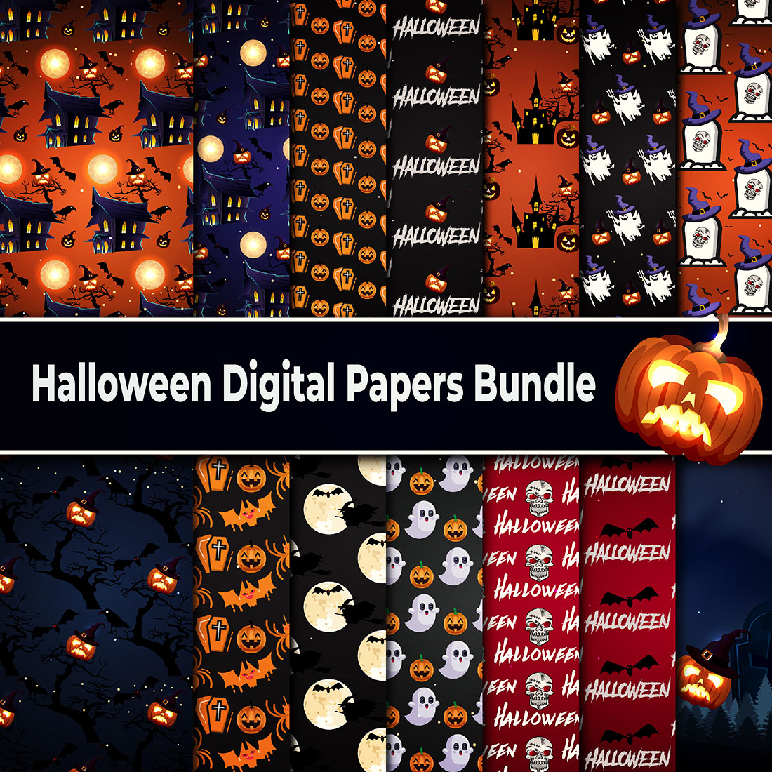 halloween digital paper bundles 1
