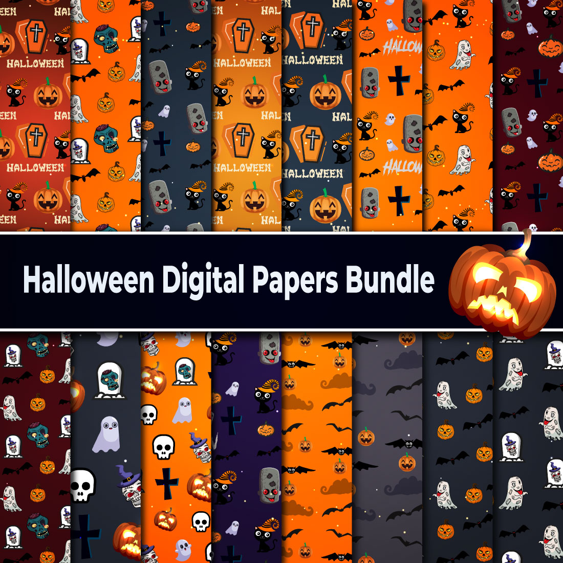 halloween digital paper set 1