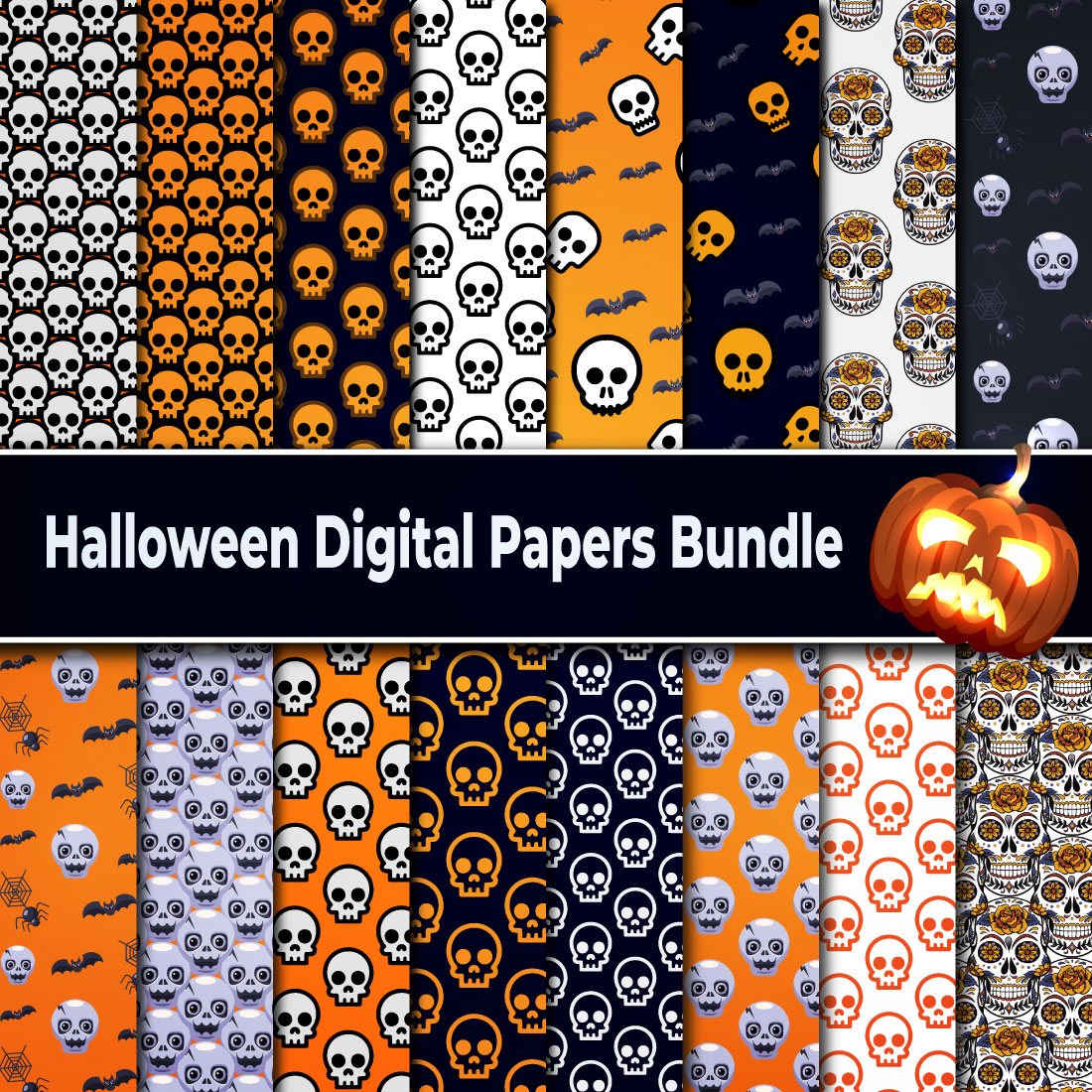 halloween digital paper set 2