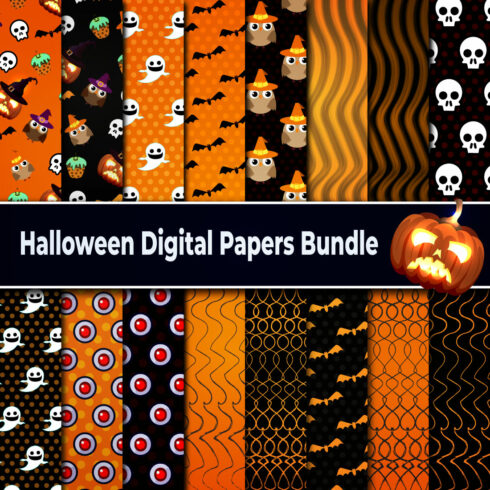 halloween digital paper set 4