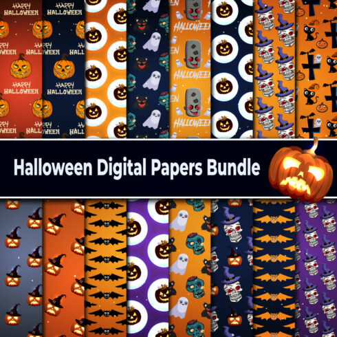 halloween digital paper set