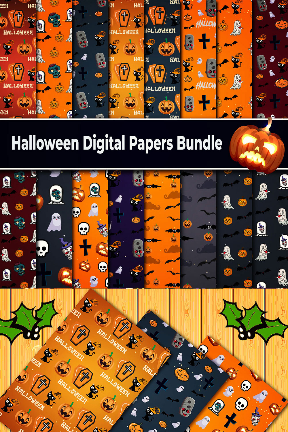 halloween digital papers set