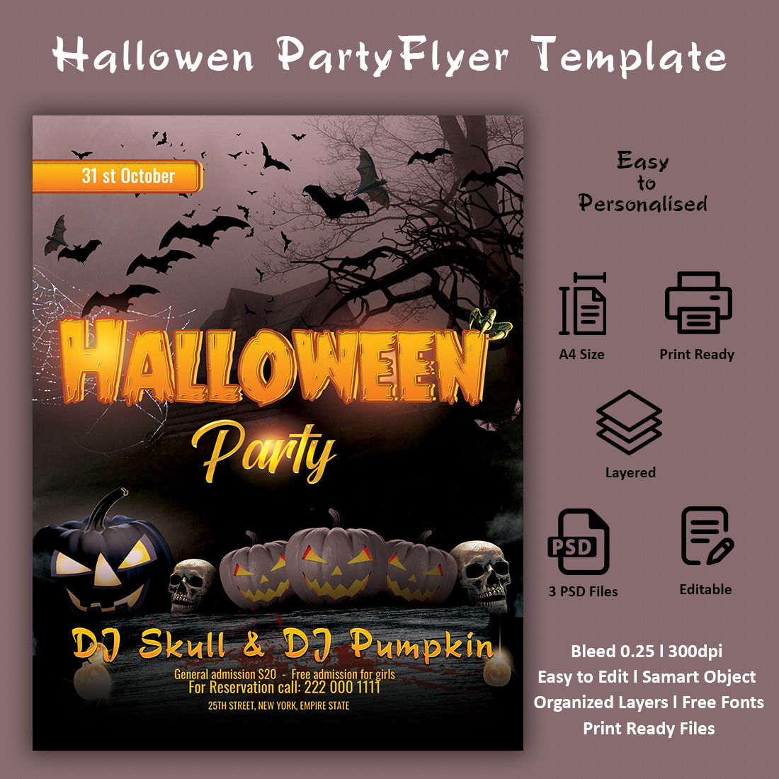 hallowen party flyer template