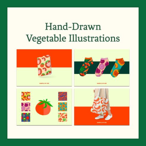 Hand drawn vegetable illustrations - main image preview.