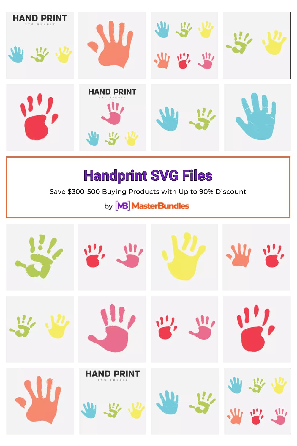 Handprint SVG Files Pinterest image.