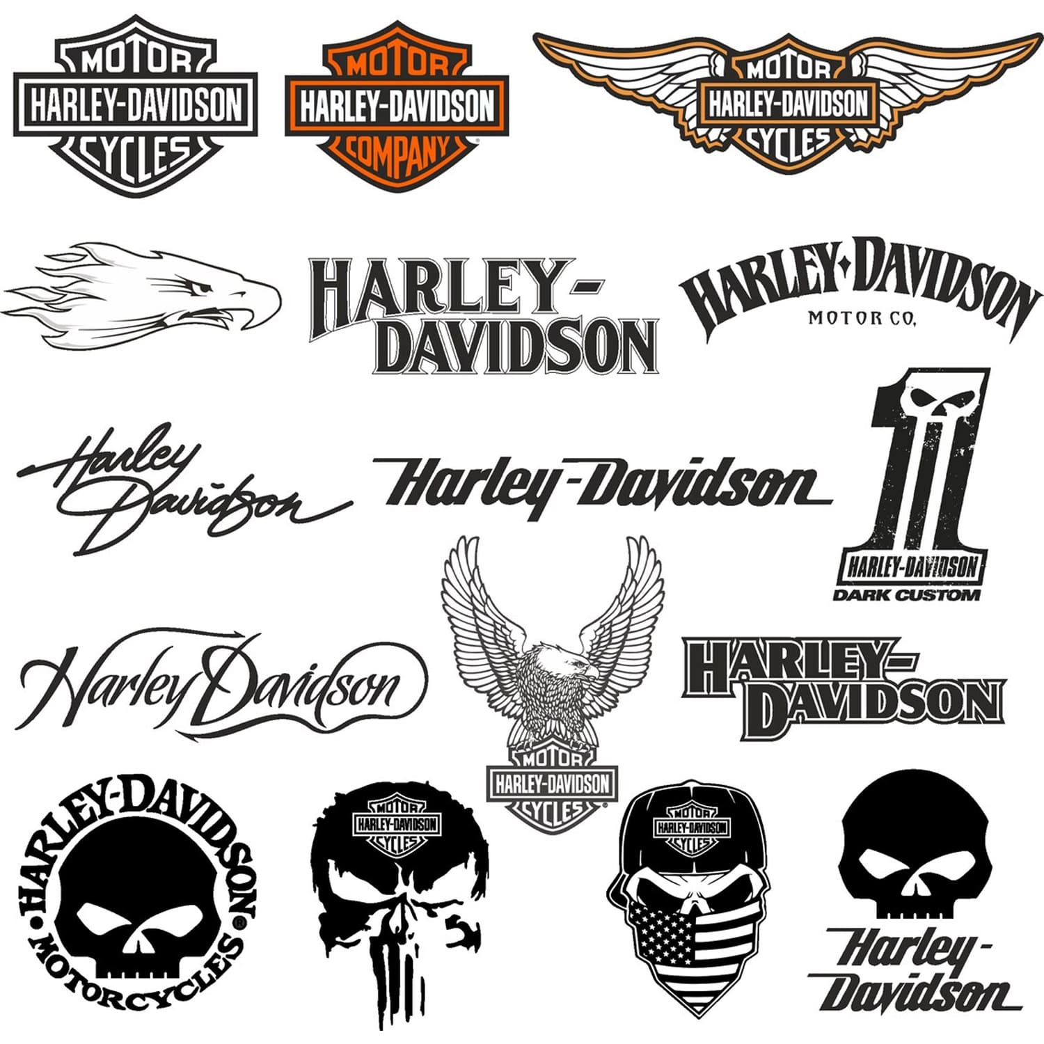 Harley davidson logos svg - main image preview.