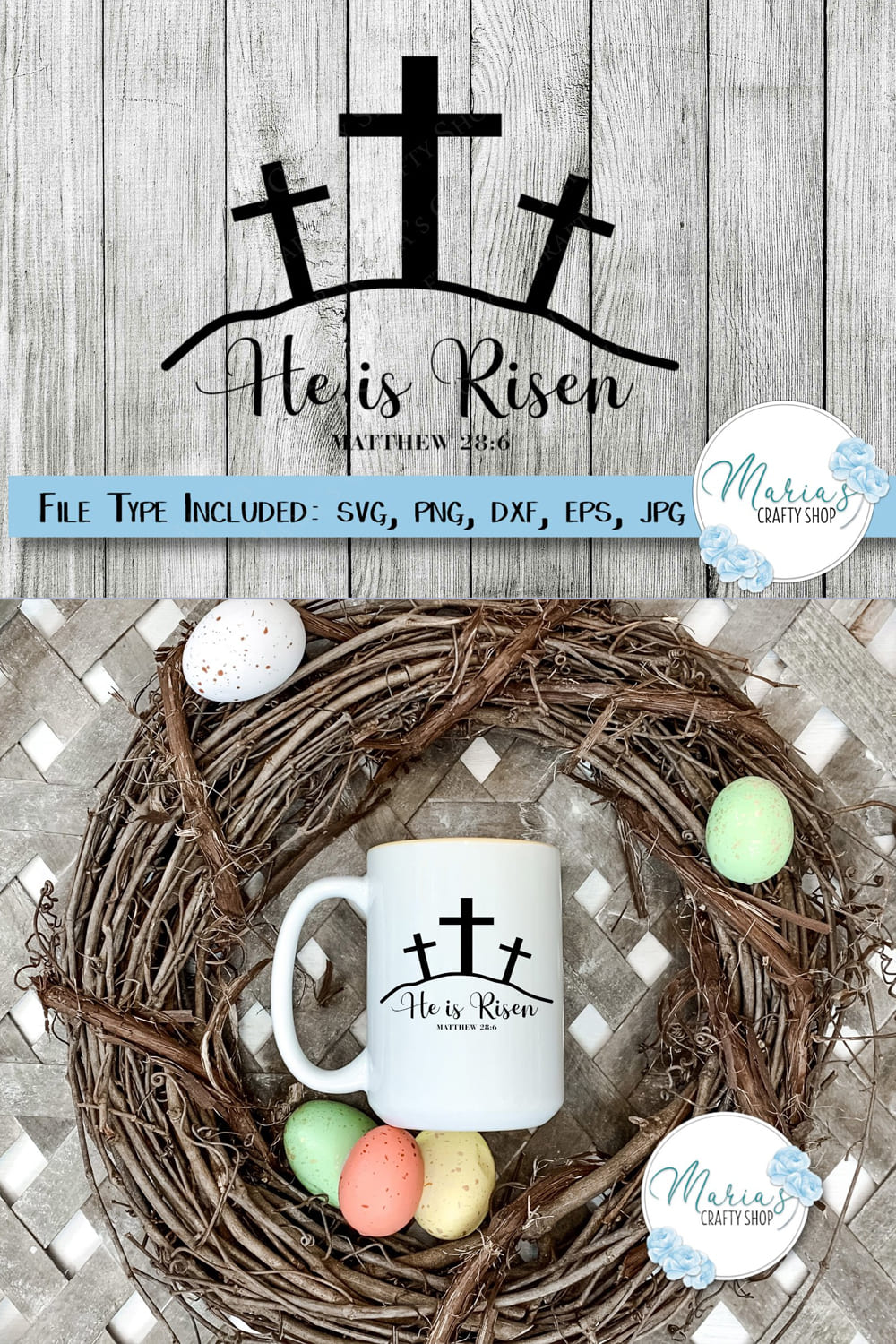 He is risen svg - pinterest image preview.