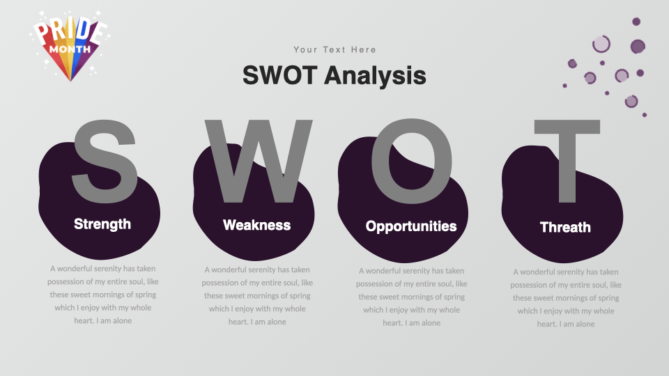 Slide for SWOT analysis.