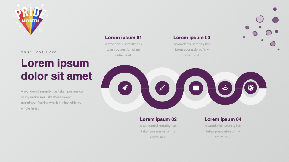 Creative purple infographic with lines.
