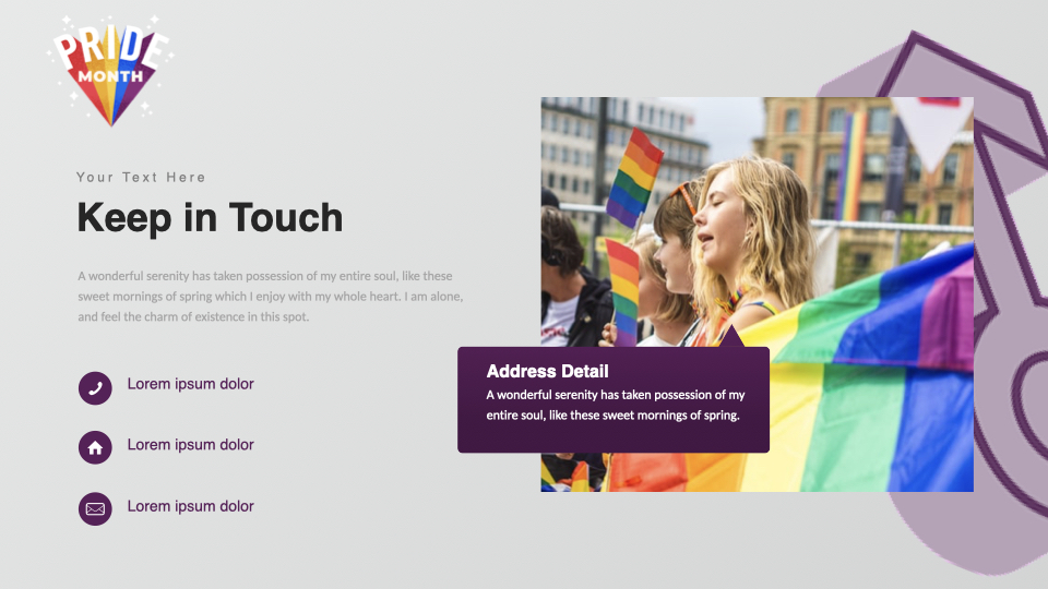 Modern and creative slide for a LGBT associaty.