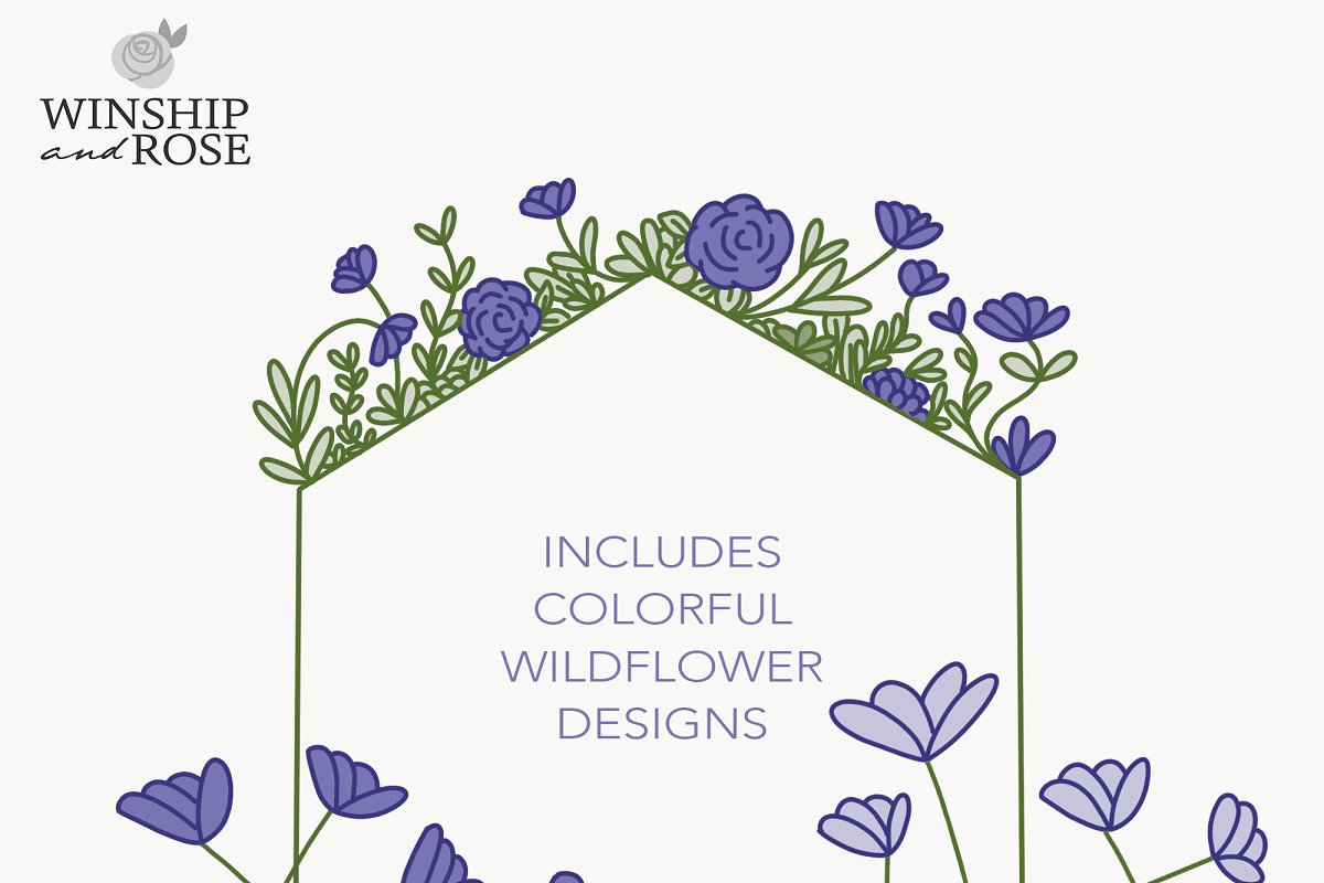 Includes colorful wildflower designs.