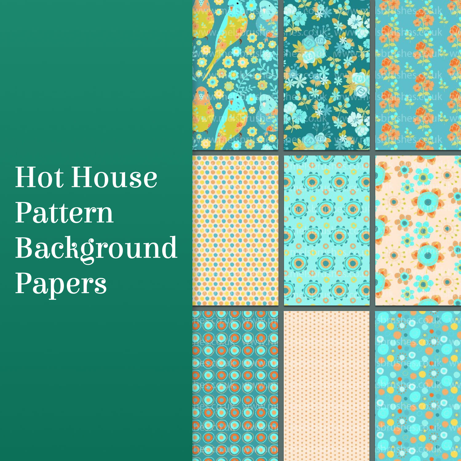 Hot house pattern background papers - main image preview.