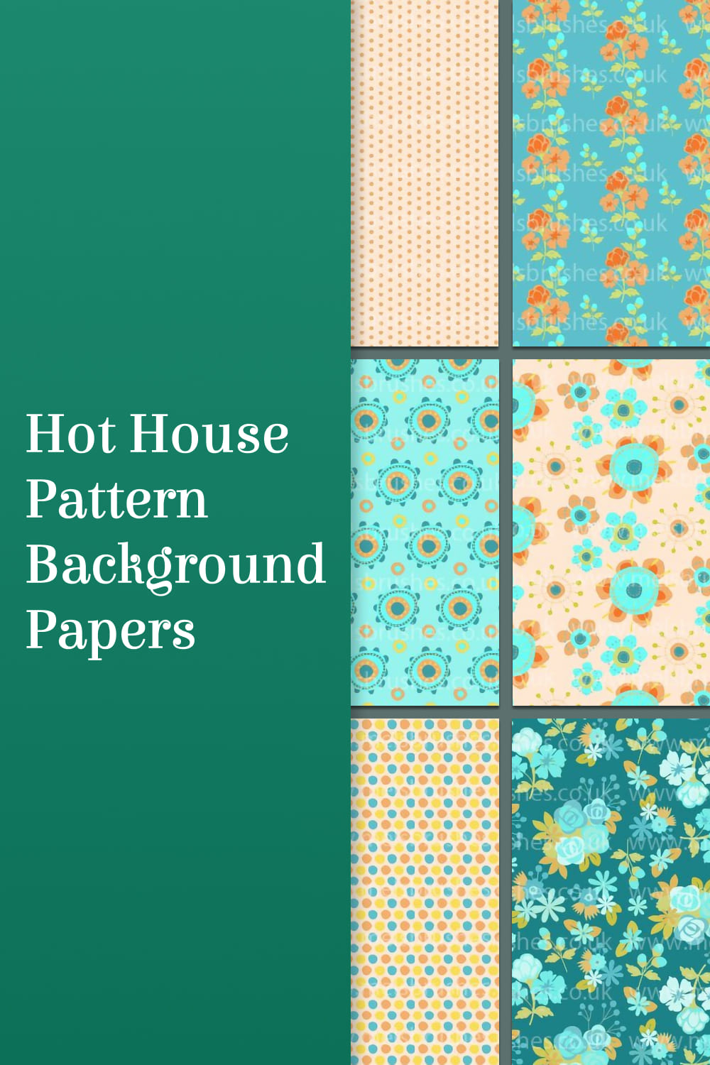 Hot house pattern background papers - pinterest image preview.