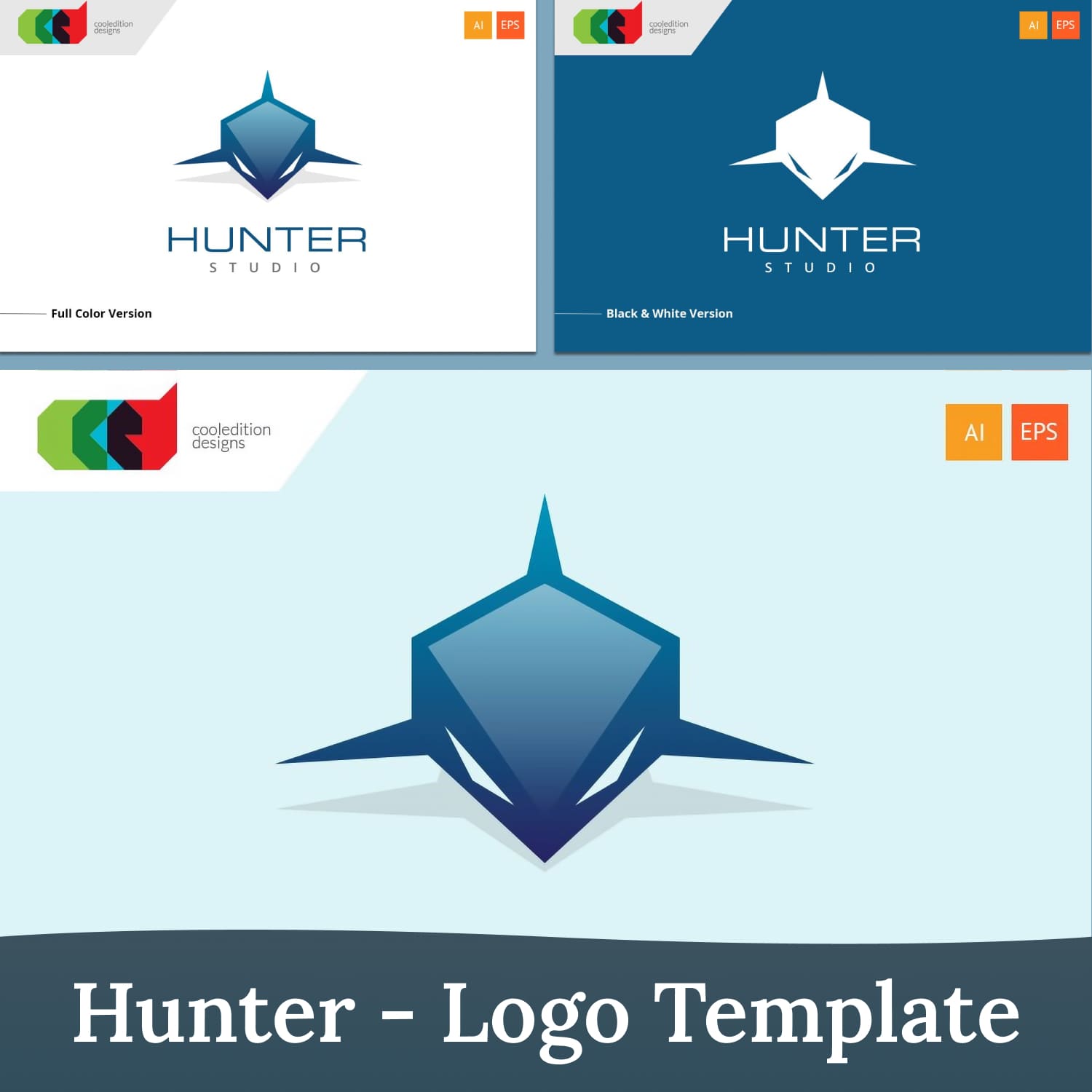 Hunter logo template - main image preview.