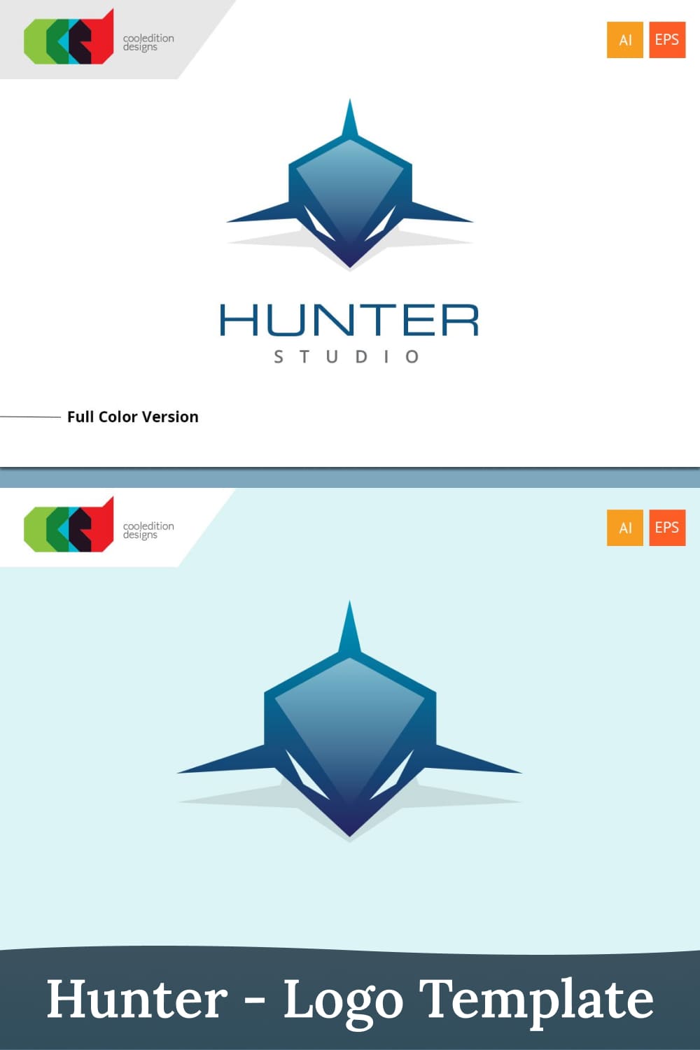 Hunter logo template - pinterest image preview.