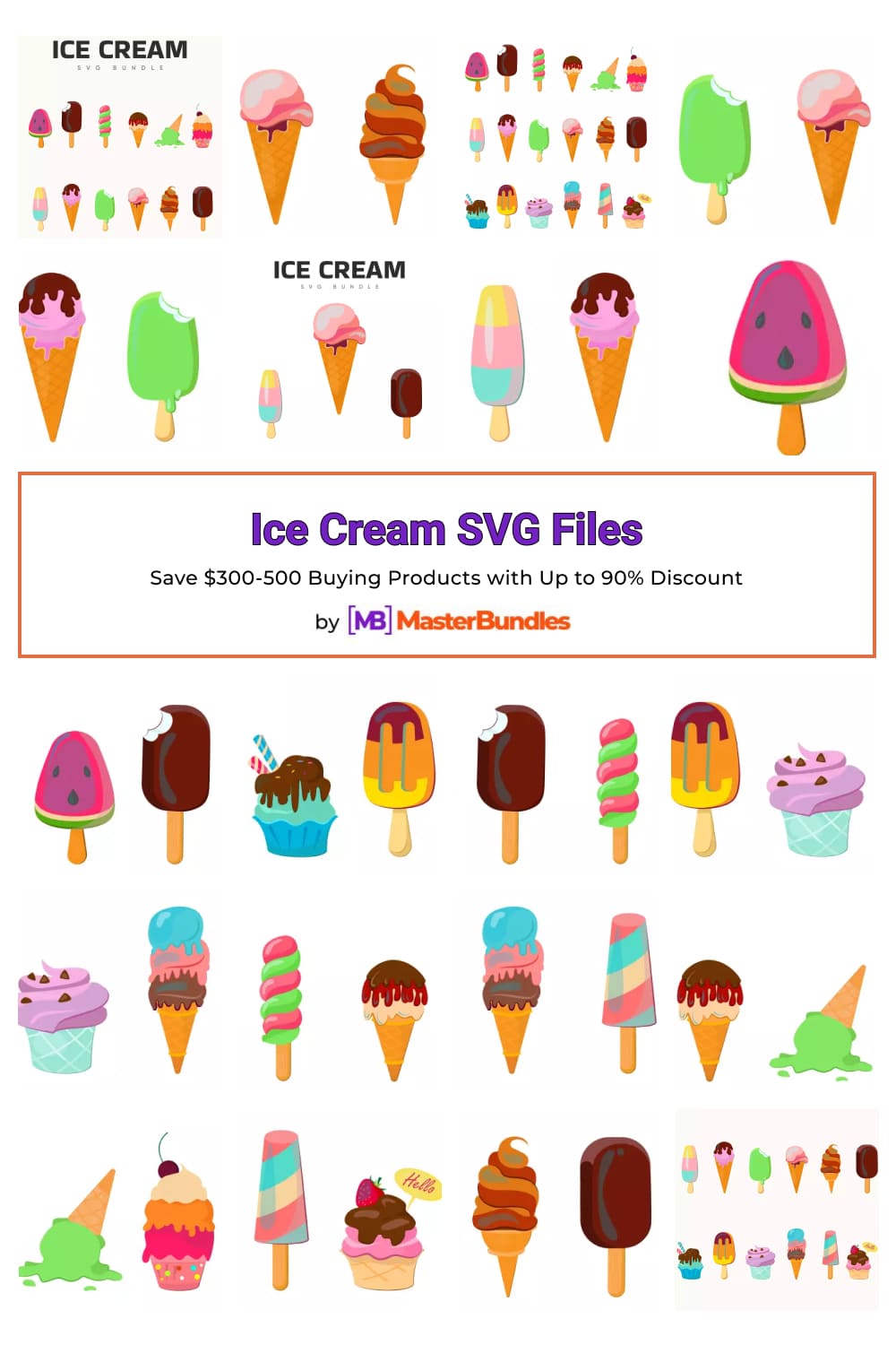 Ice Cream SVG Files Pinterest image.