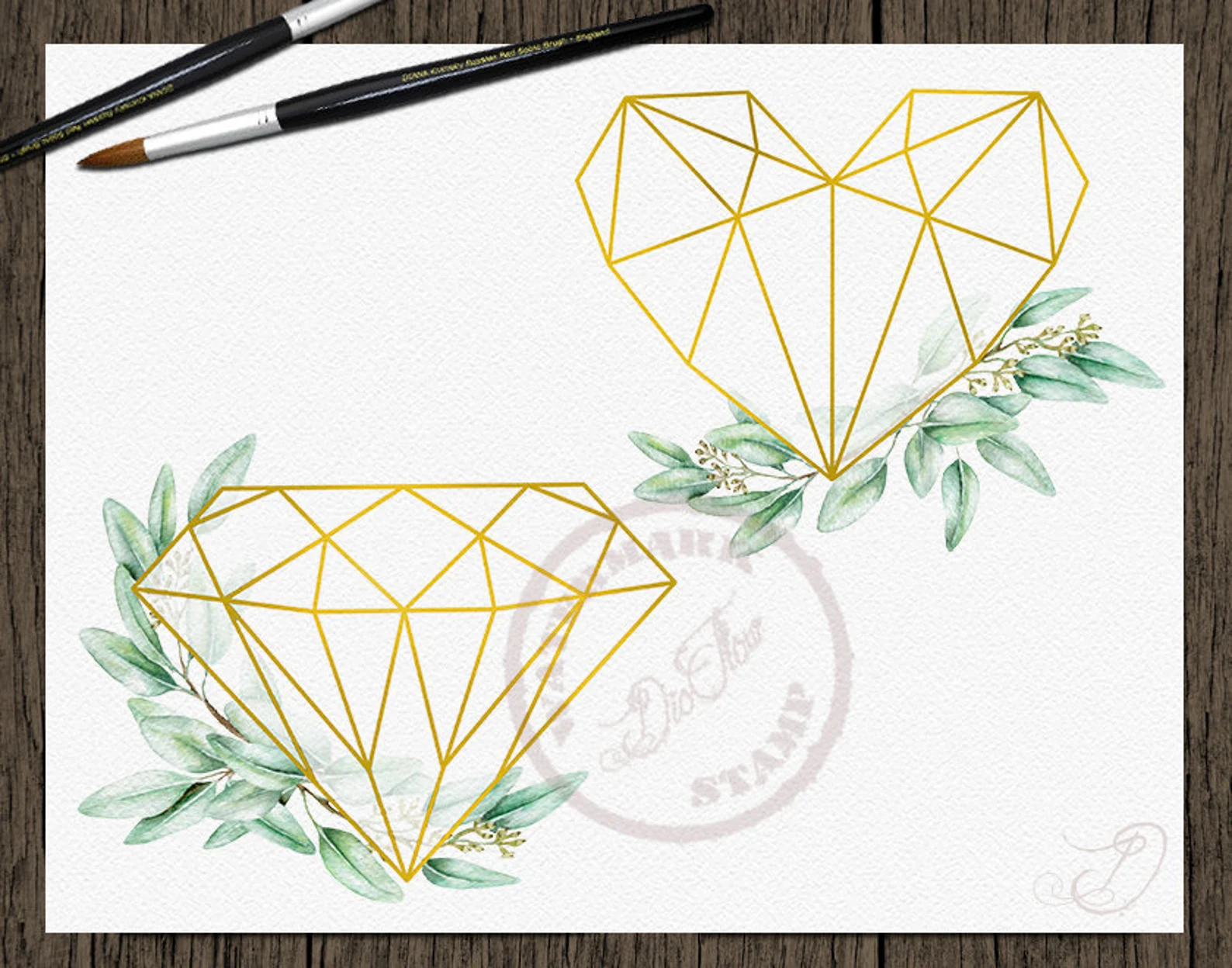 Gold geometric shapes for you.