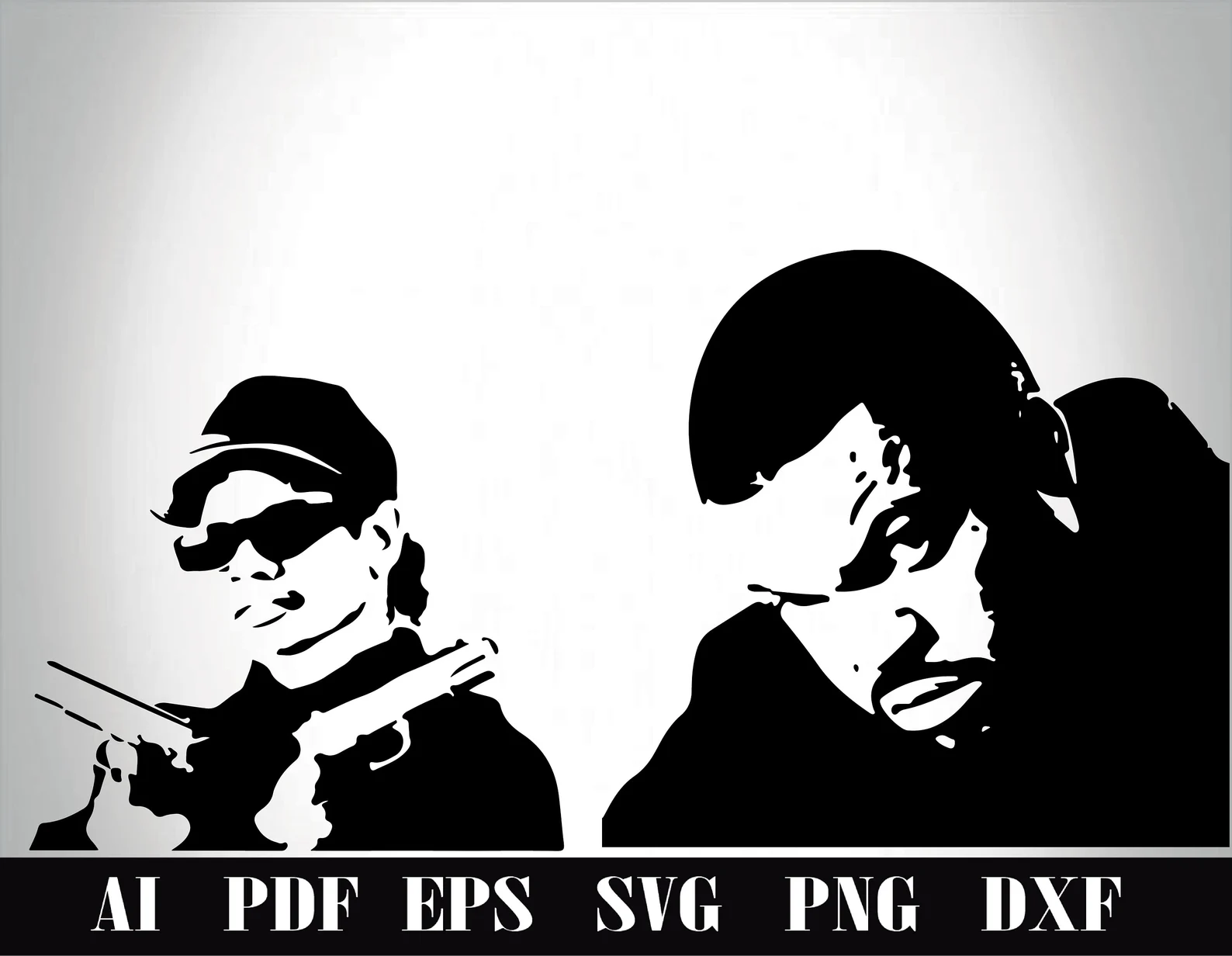Two famous rap artist in a silhouette style.