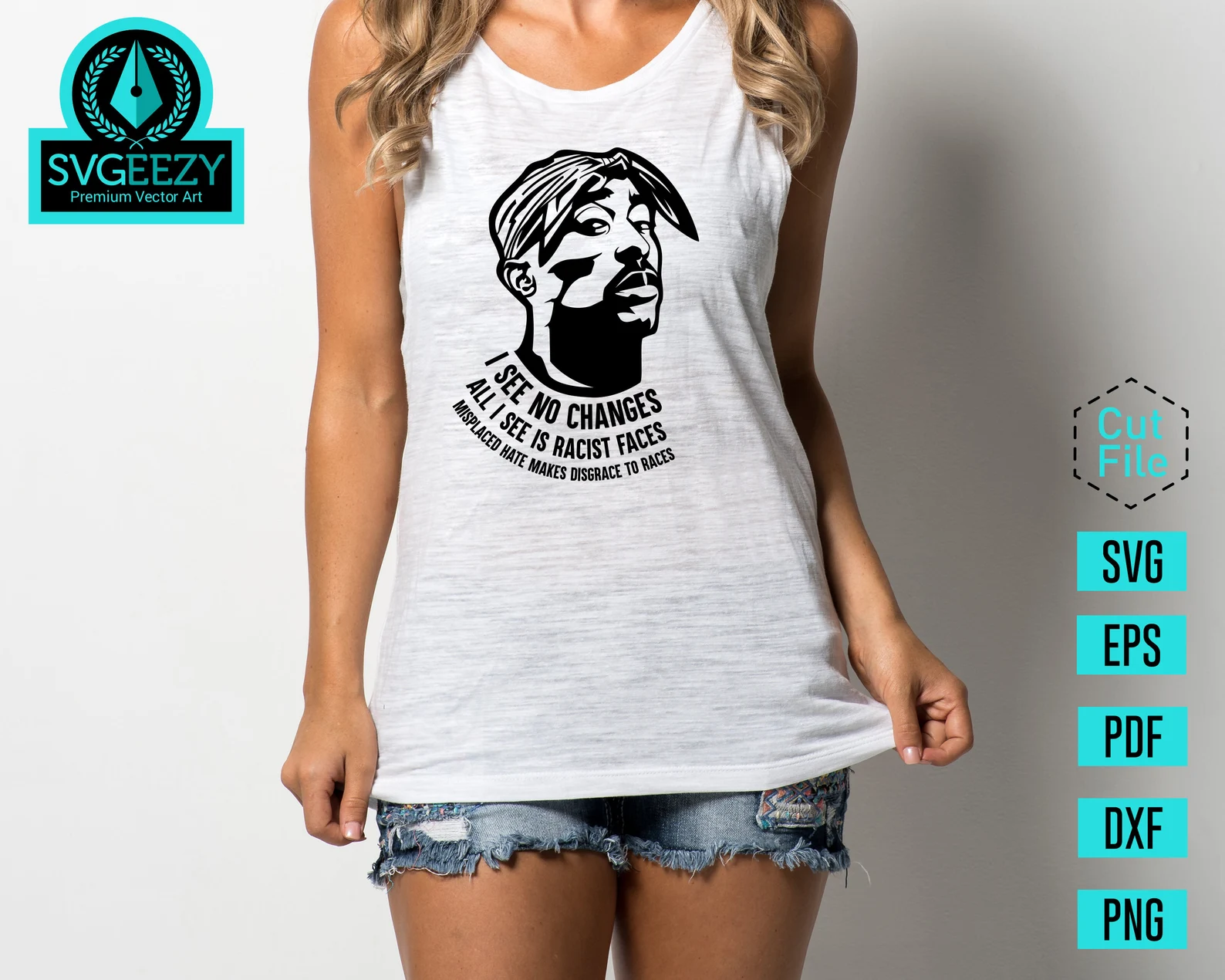 T-shirt for women with Tupac face.