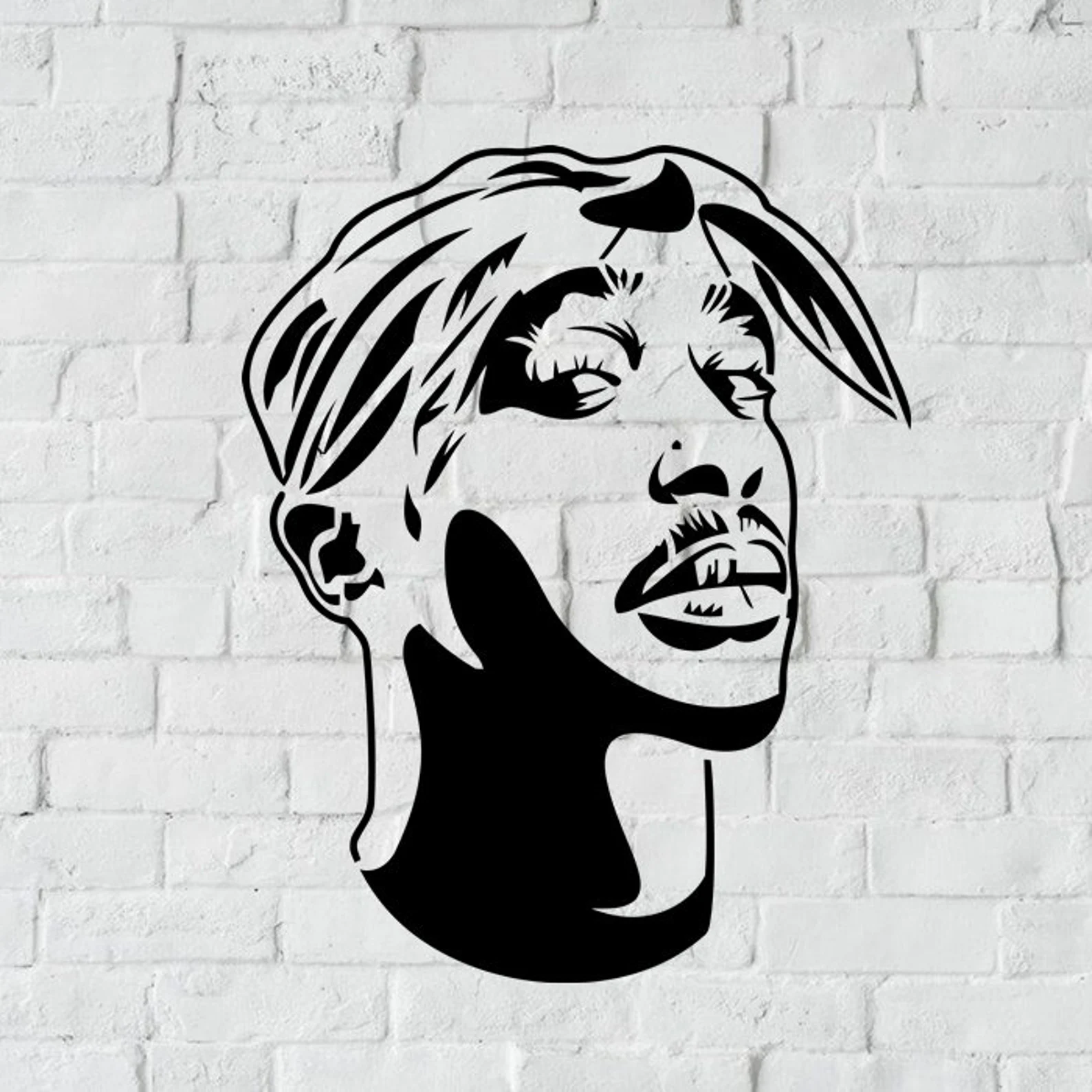 Hand drawn Tupac face.