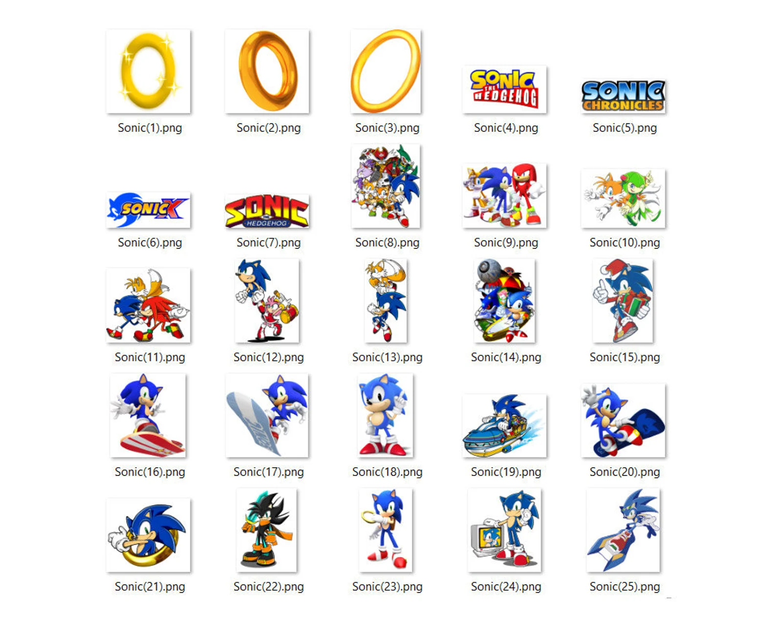 Diverse of sonic illustrations.