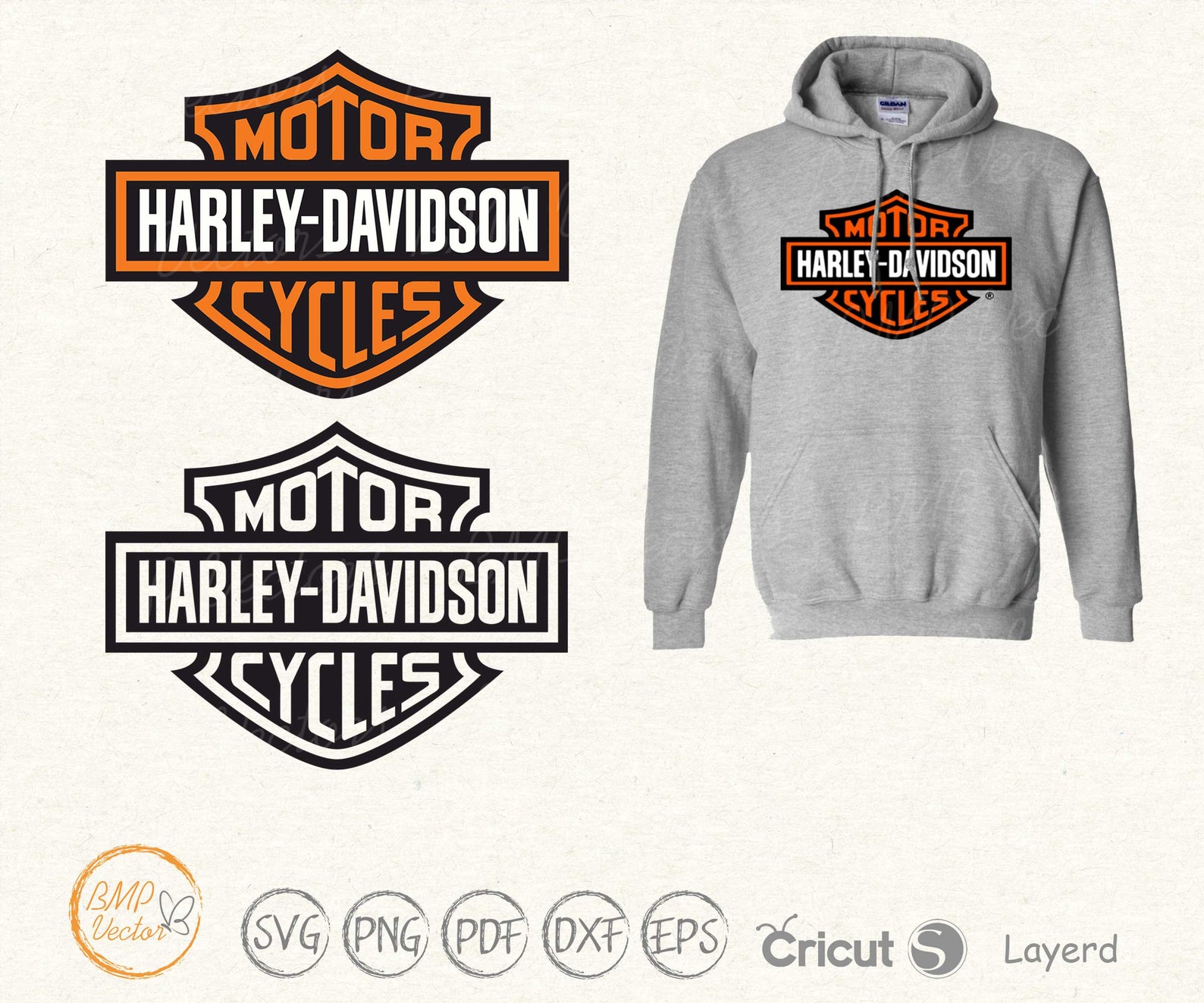 Hoodie with Harley Davidson logo.