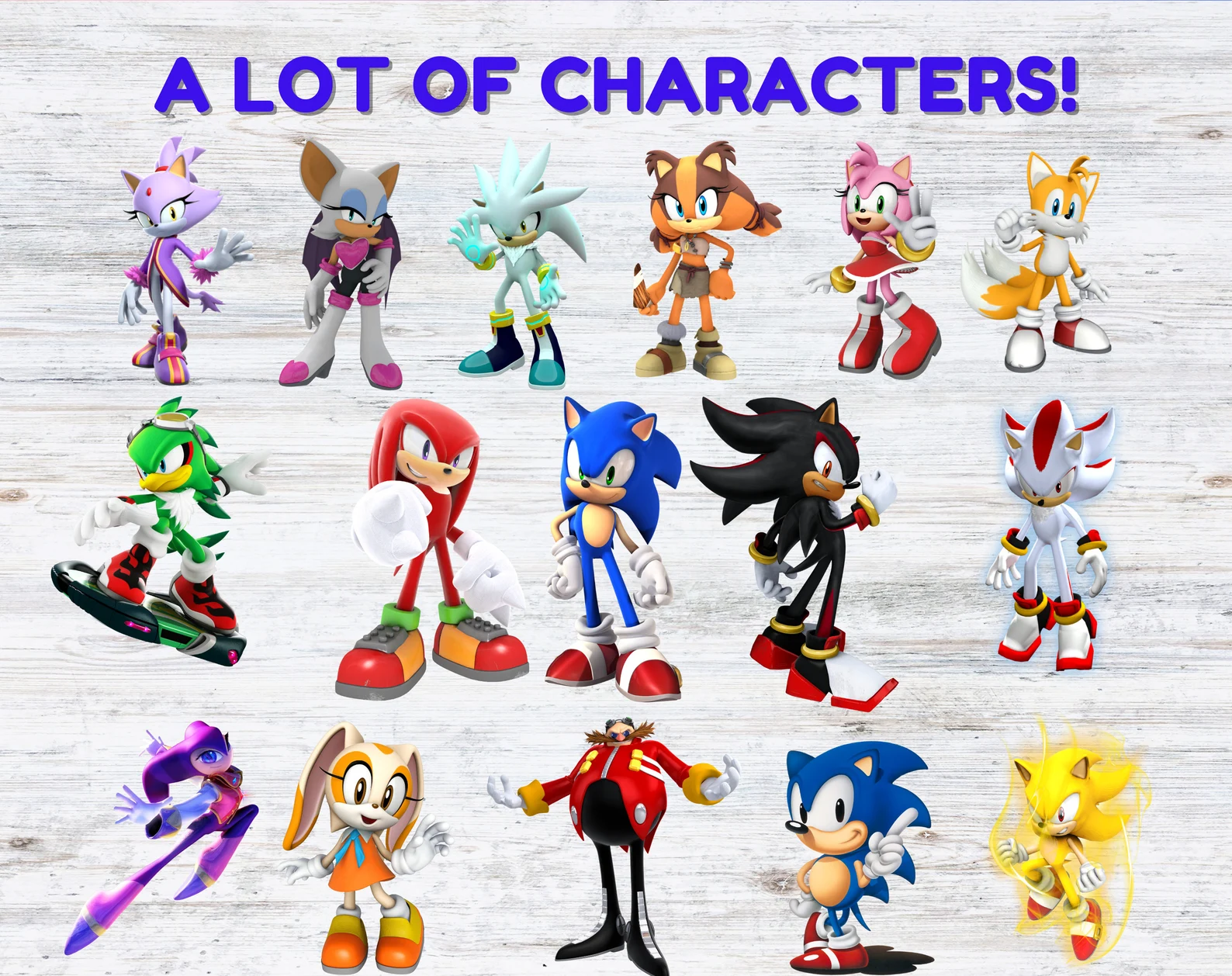 Bright collection of characters.