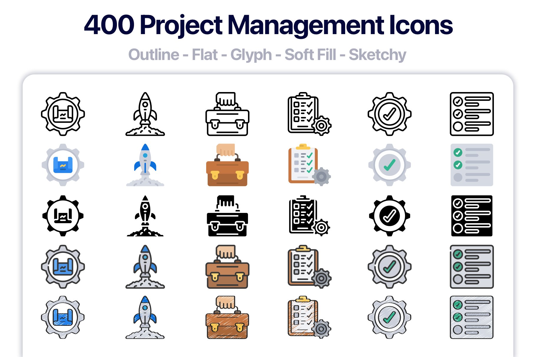 400 project management icons.