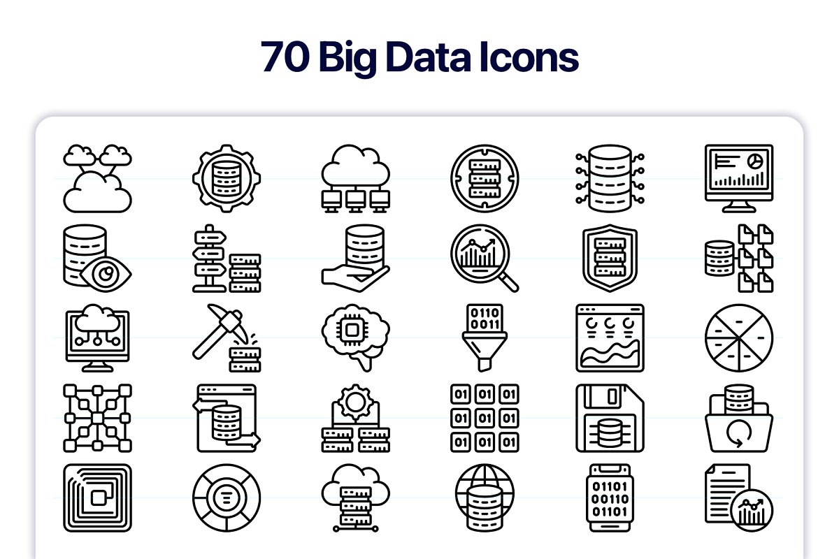 70 big data icons.