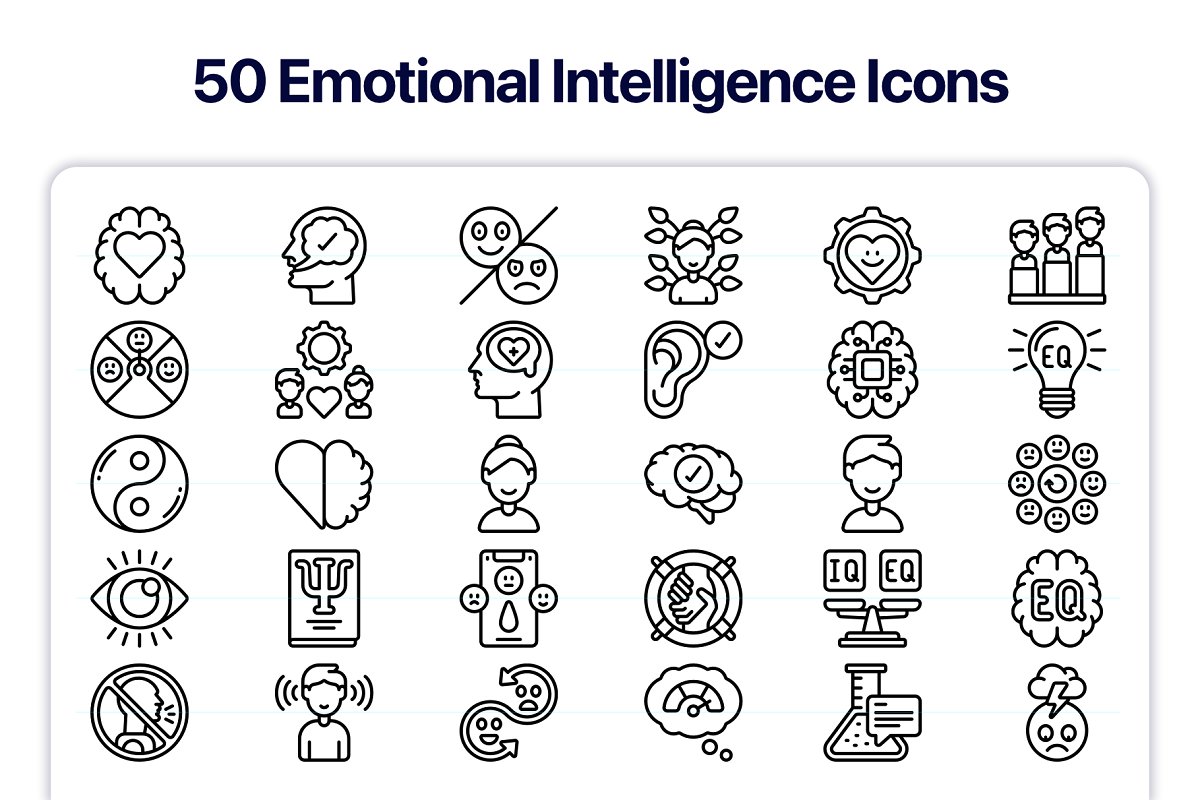 50 emotional intelligence icons.