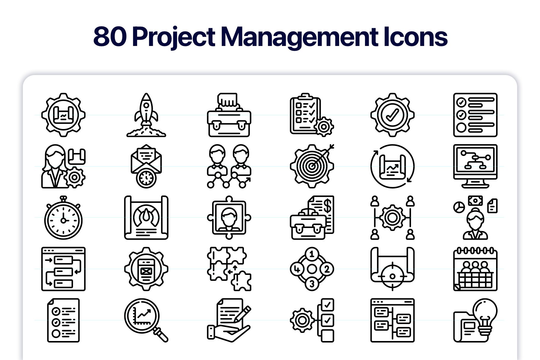 80 project management icons.
