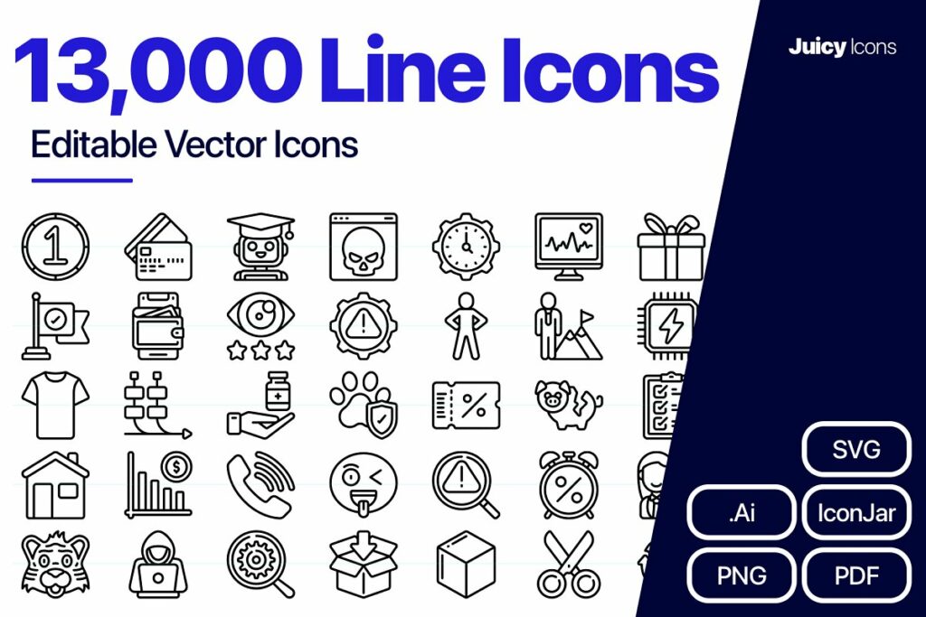 JuicyIcons Line Bundle: 13,000 Icons – MasterBundles