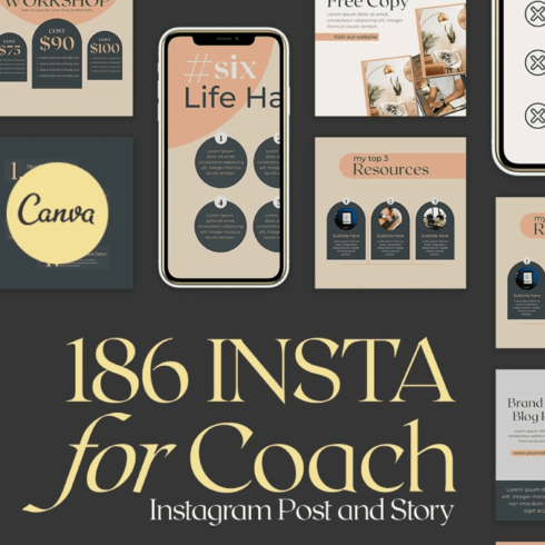 Instagram creator for coach canva - main image preview.