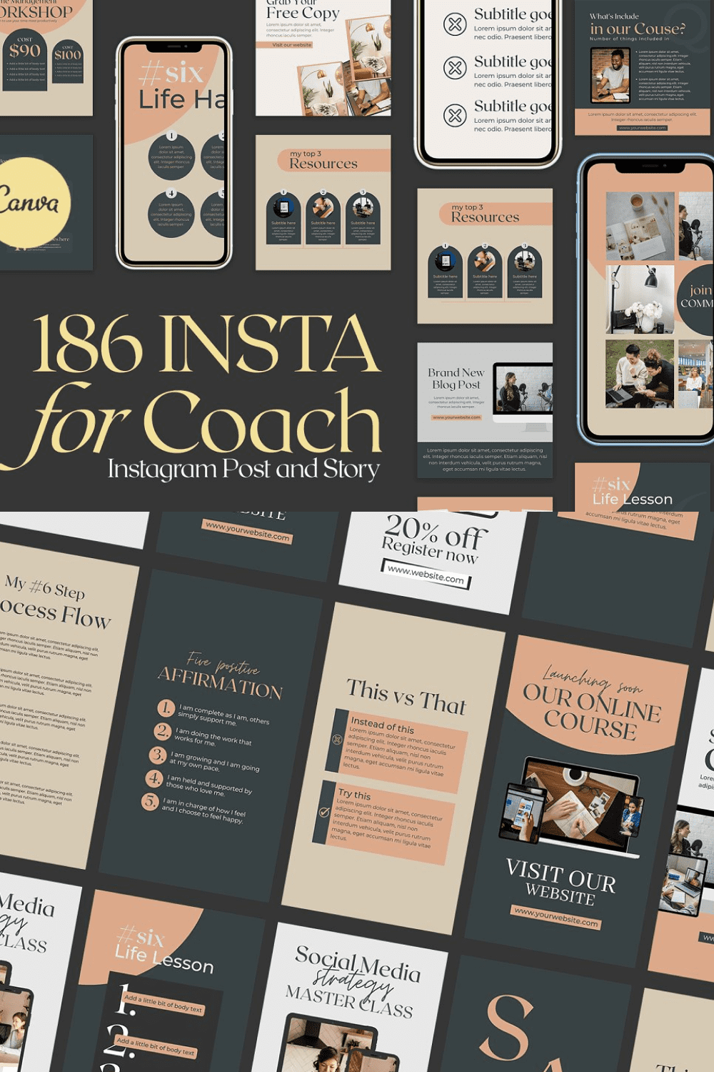 Instagram creator for coach canva - pinterest image preview.