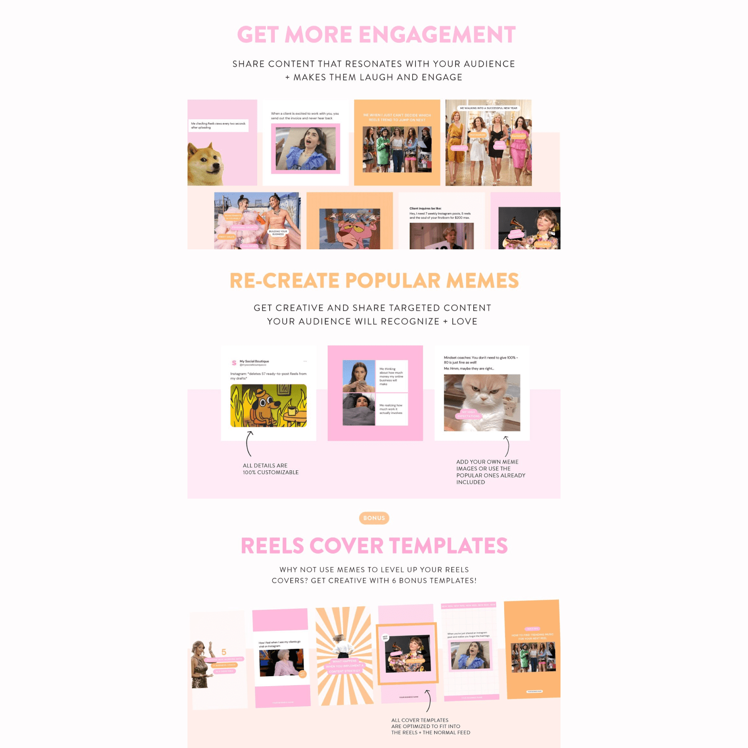 GIF Animation Engagement Pack . Instagram Templates Canva . 