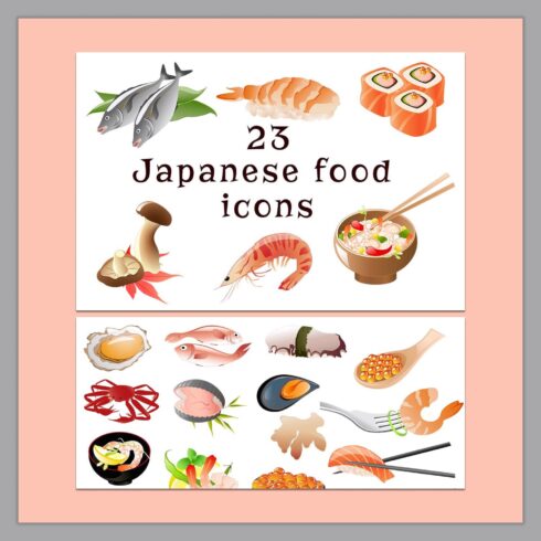 Japanese food icons - main image preview.