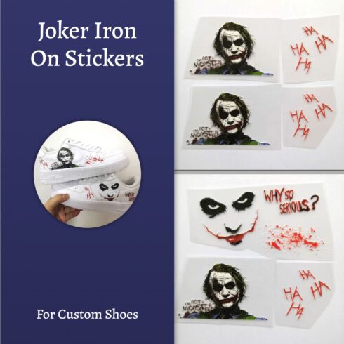 Joker Iron On Stickers For Custom Shoes.