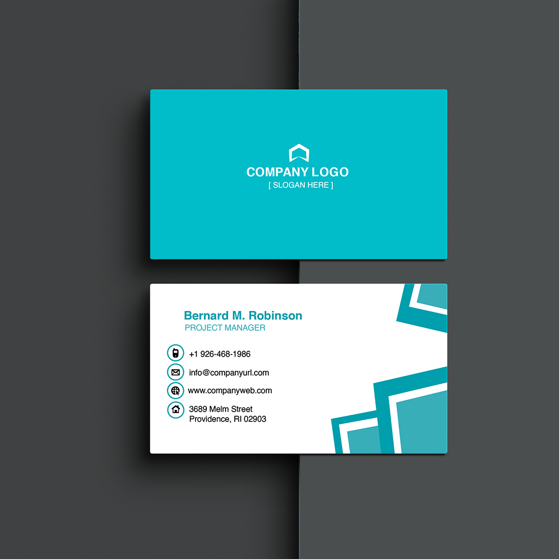 Colorful Minimal and Modern Business Card Visiting Card Template