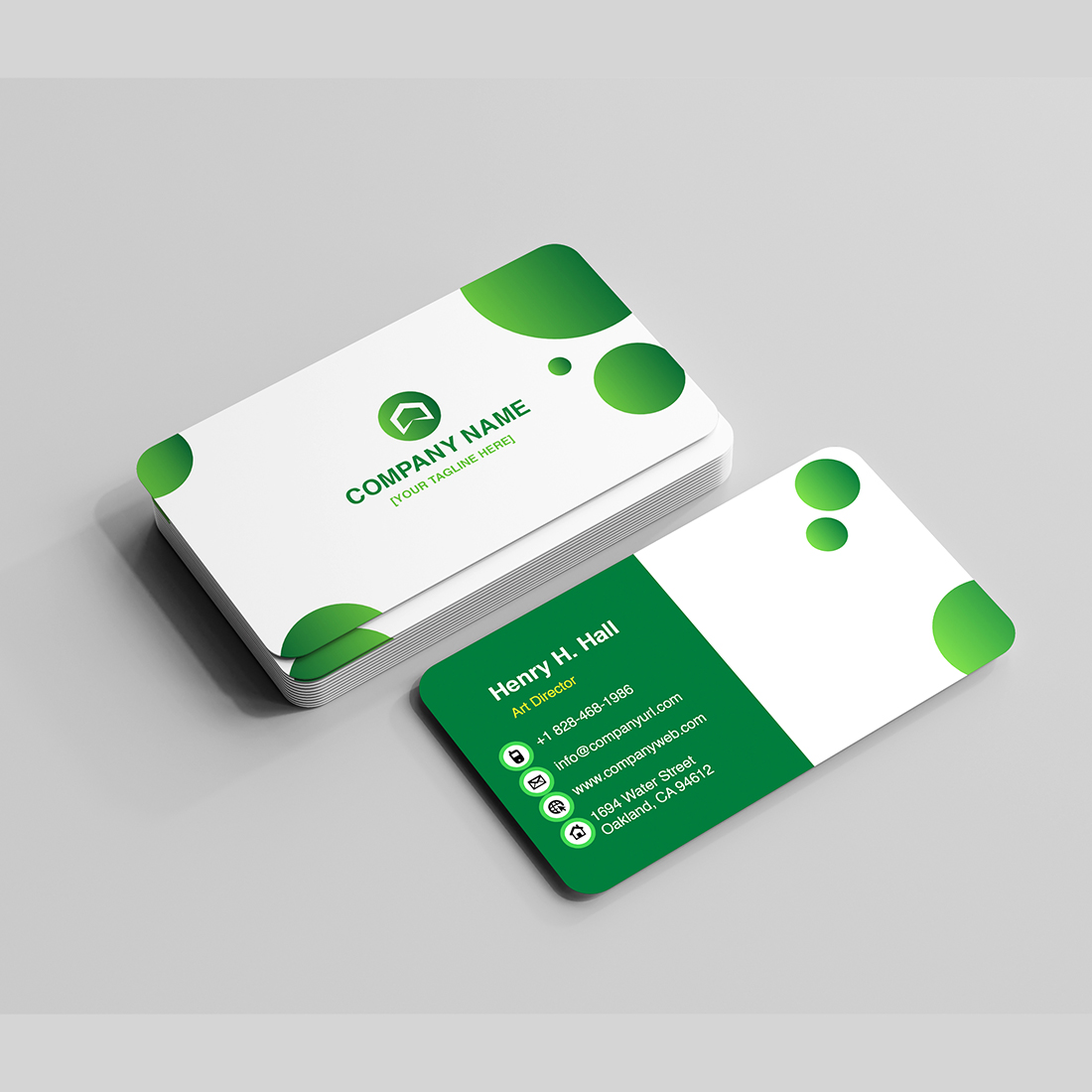 Colorful Minimal and Modern Business Card Visiting Card Template
