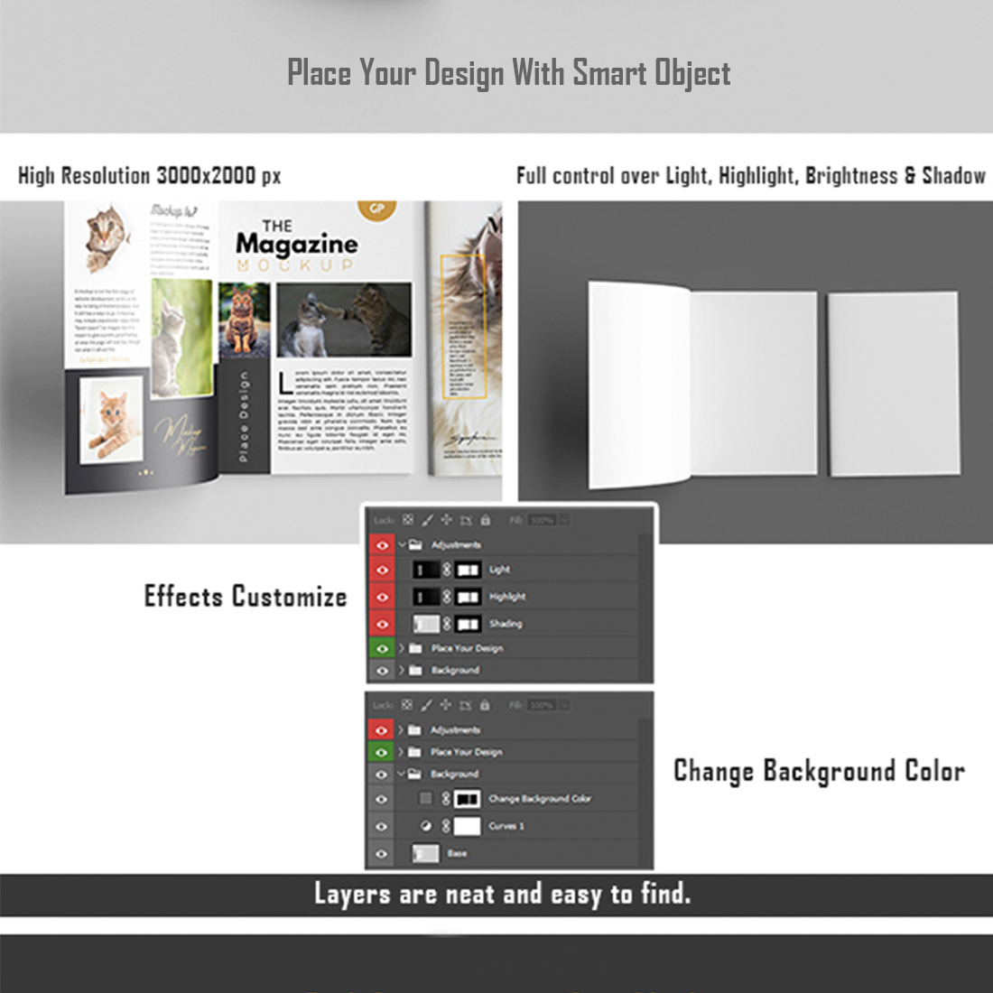 5 Realistic Magazine Mockup previews.