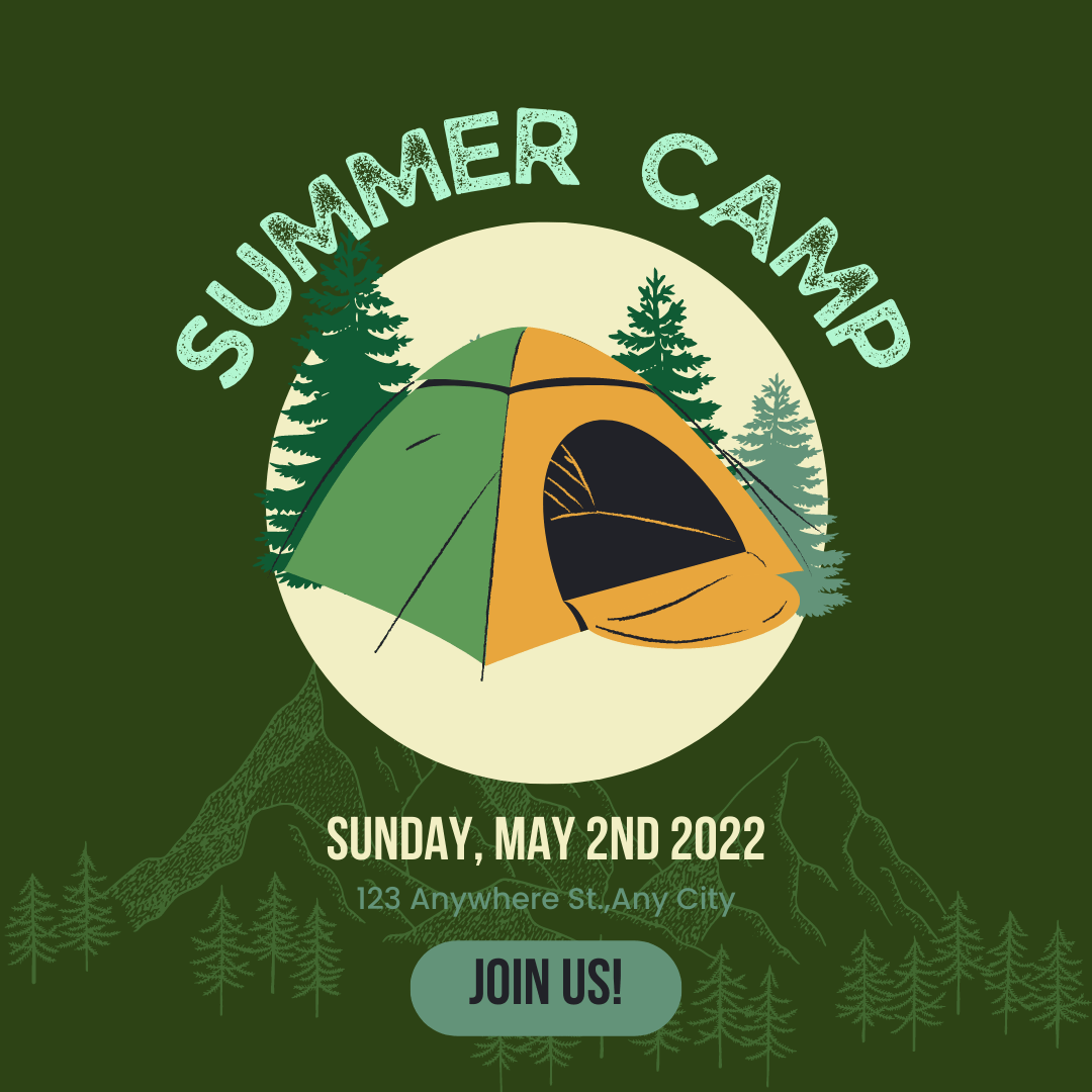 10 Editable Instagram Summer Camp Templates Logo Example.