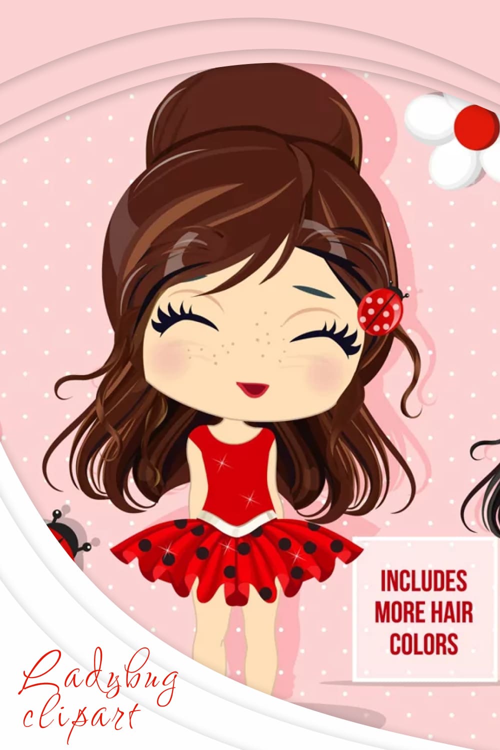 Ladybug clipart - pinterest image preview.