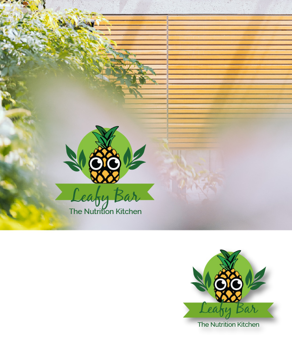 Pineapple Leafy Bar Logo Template.