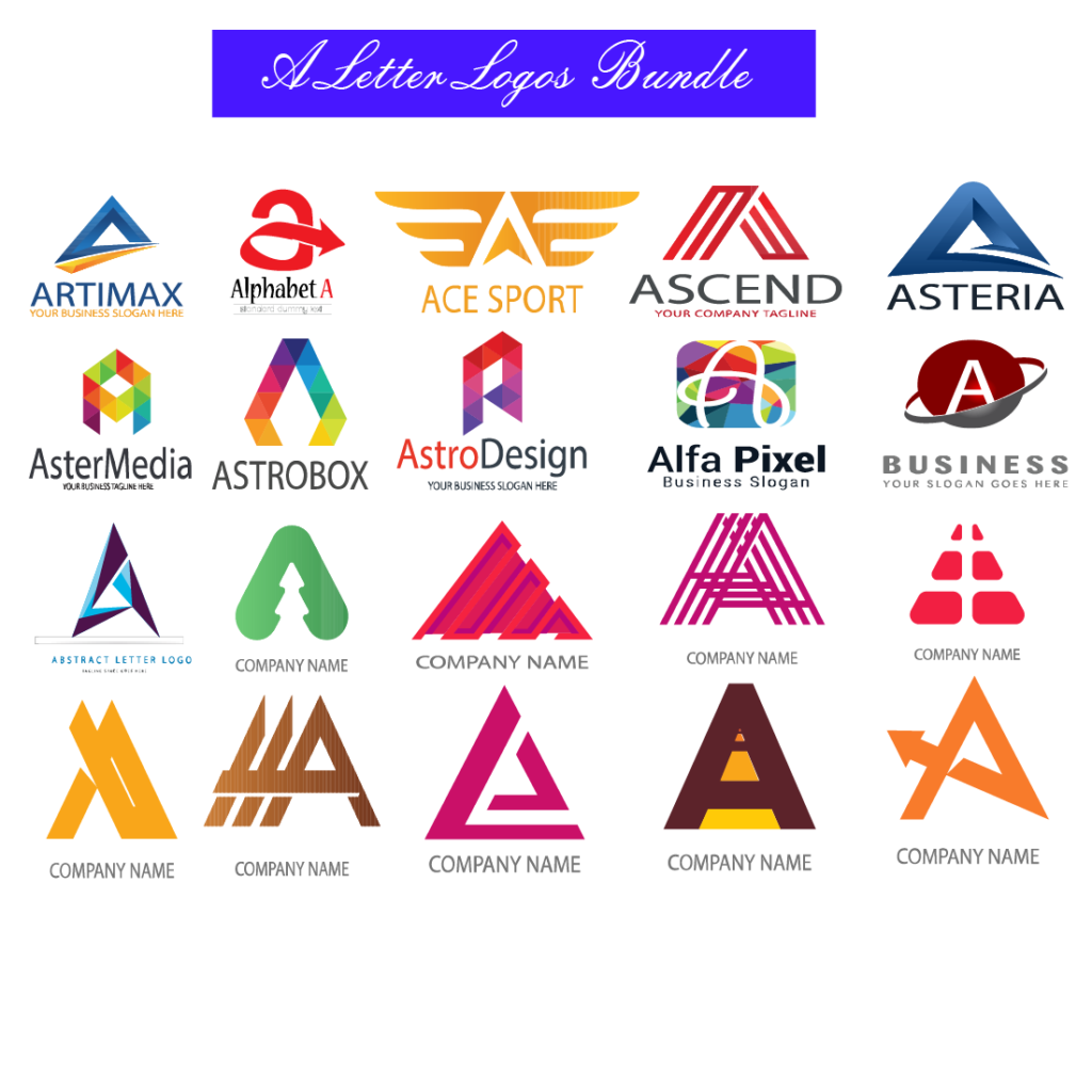 letter A stylish logo designs for 8$ only - MasterBundles