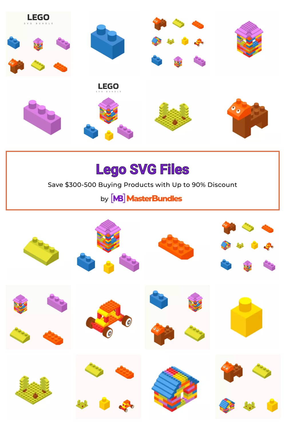 Lego SVG Files Pinterest image.