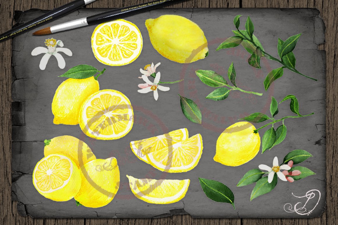 Matte grey background with yellow lemons.