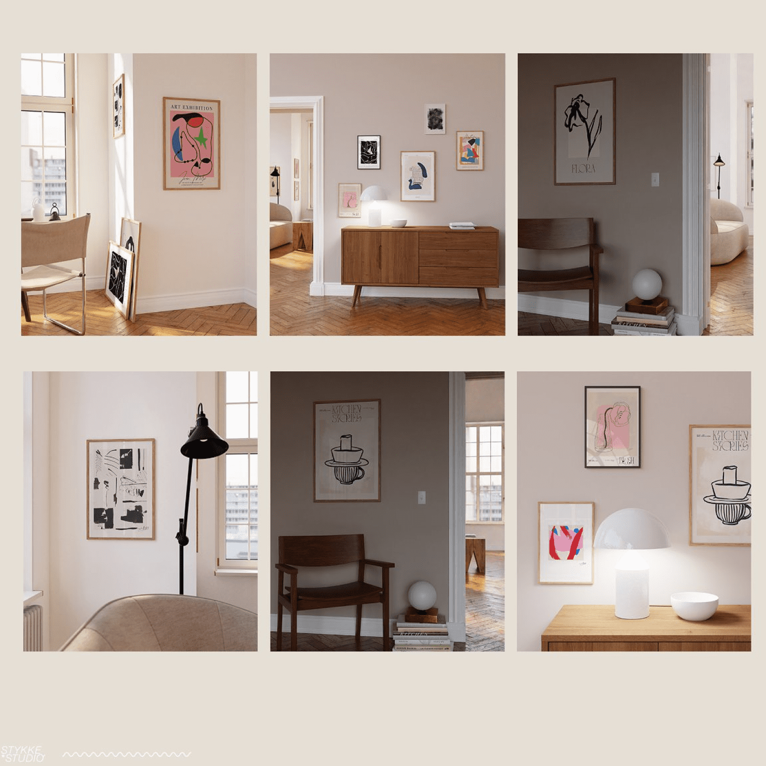 LISAS ROOM Interior & Frame Mockup created by Stykke Studio.